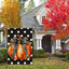 Bandera jardín otoño 12x18pulg doble cara calabaza negro