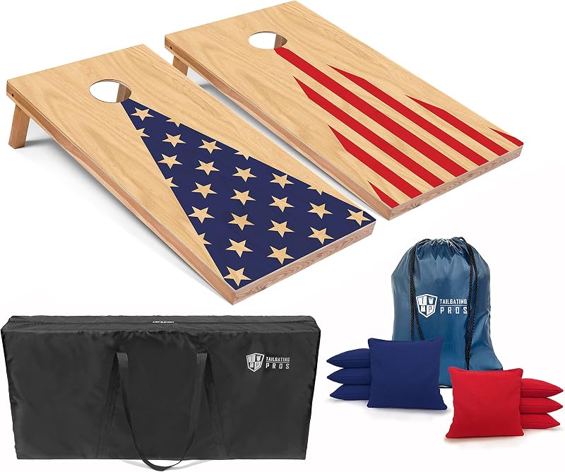 Set cornhole con bolsas maíz estuche transporte luces LED