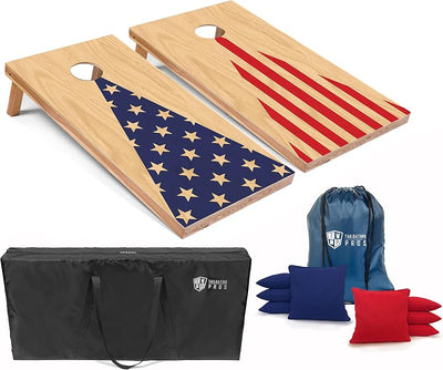 Set cornhole con bolsas maíz estuche transporte luces LED