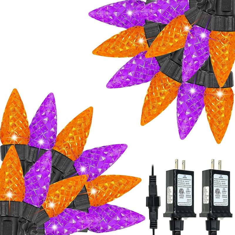 Luces Halloween C6 200 LED 66ft enchufables con temporizador