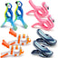 8 Clips Toalla Playa Forma Loro Rosa y Flamenco