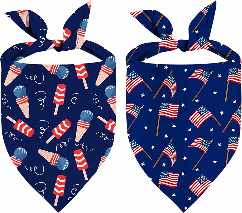 Bandana ajustable perro 4 de julio bandera estadounidense
