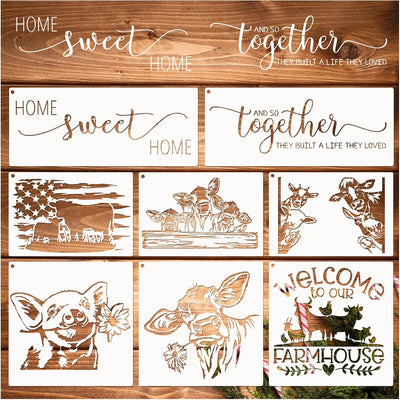 Plantillas reutilizables de granja para madera y decoración