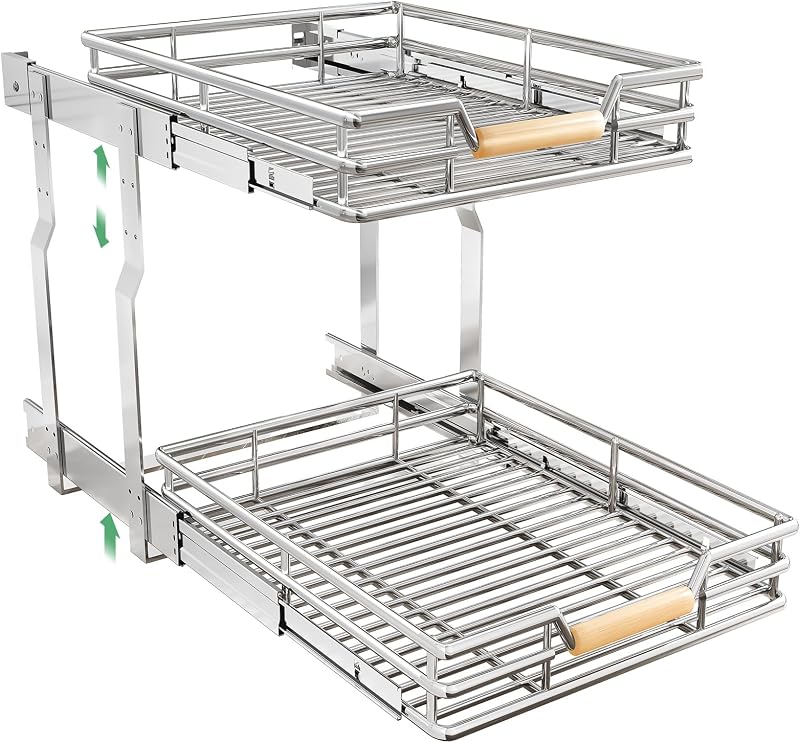 Organiz. gabinete 2 niveles 17x21" estantes deslizantes