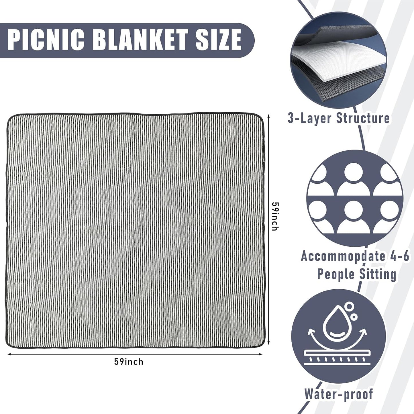 Cesta picnic aislada 35L con mantas plegable portátil