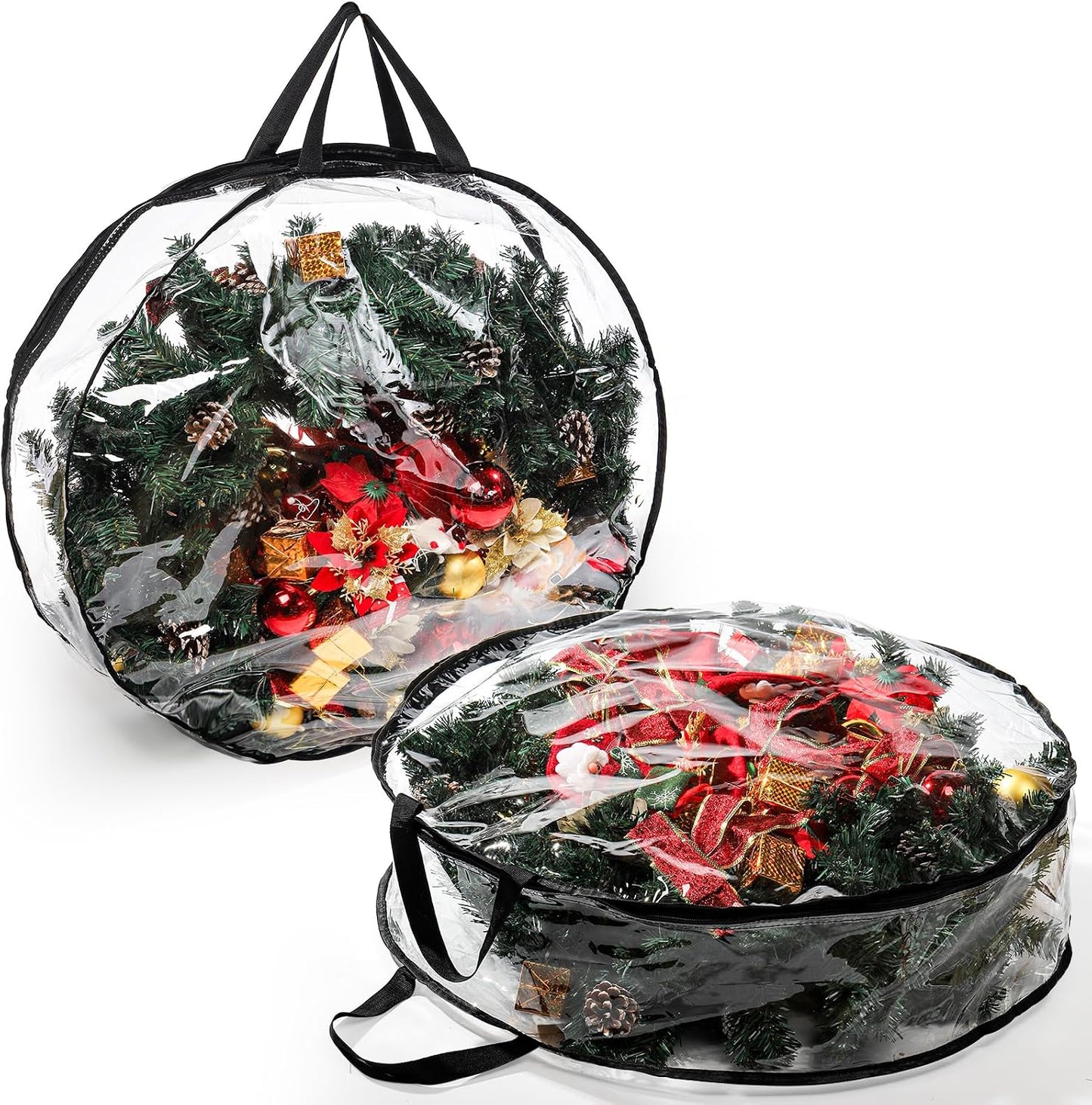 2 Pzas Bolsa Almacenamiento Coronas 30x8" Doble Cremallera