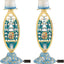 Portavelas Shabbat 2 Pzas Peltre Oro Chapado Arte Jerusalén