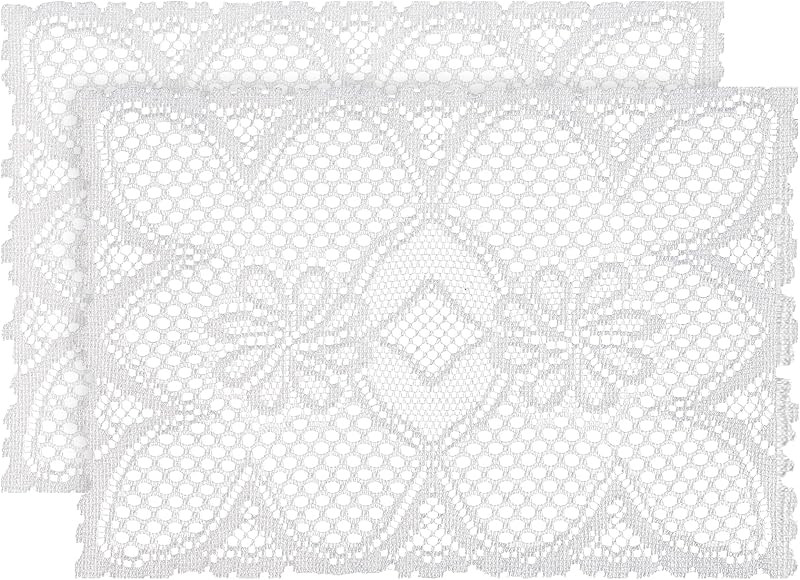 2 Manteles Encaje Bordado Vintage 12x17pulg