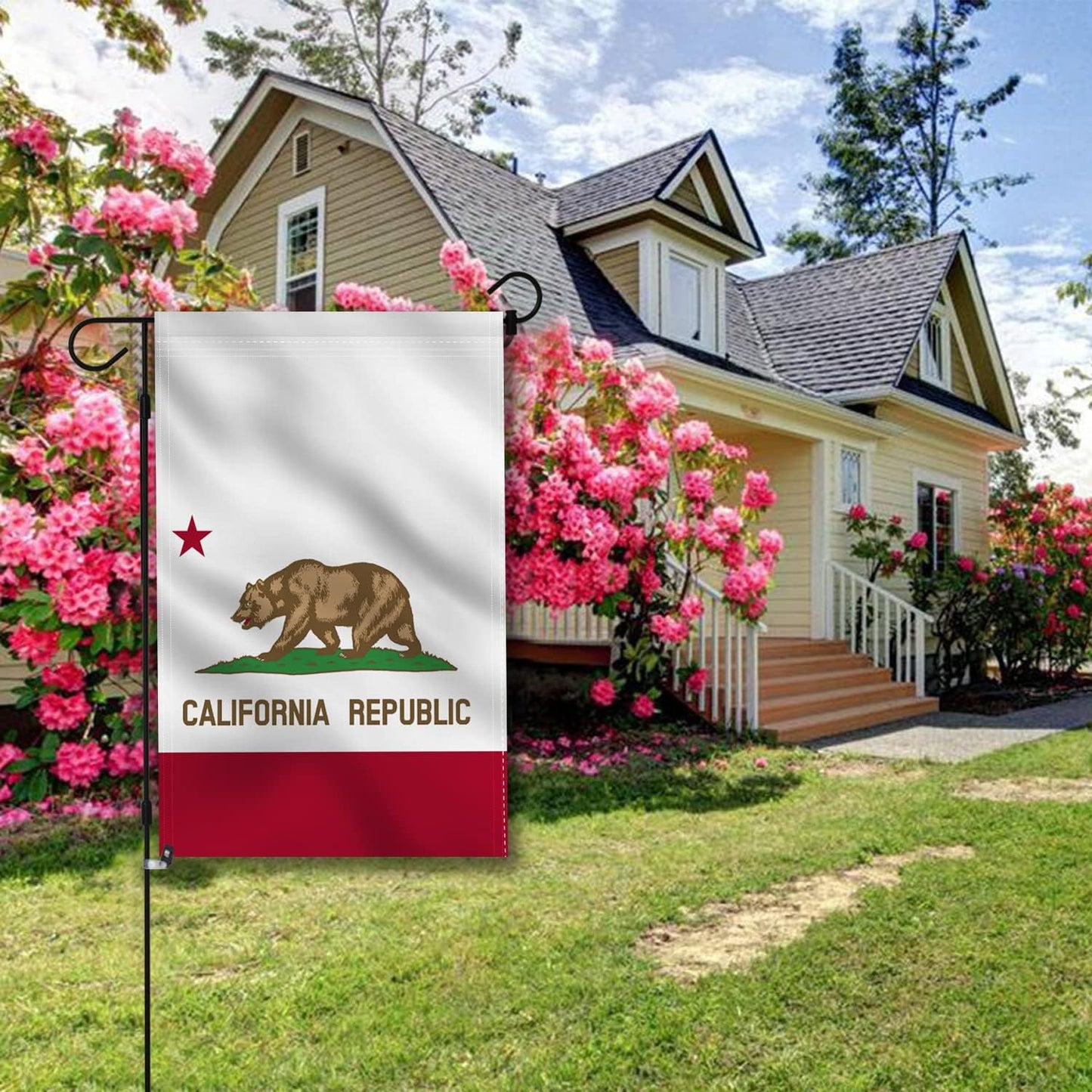 Bandera jardín doble cara California 18x12.5pulg