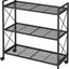 Estante metal 3 niveles con ruedas 31.5" estilo industrial