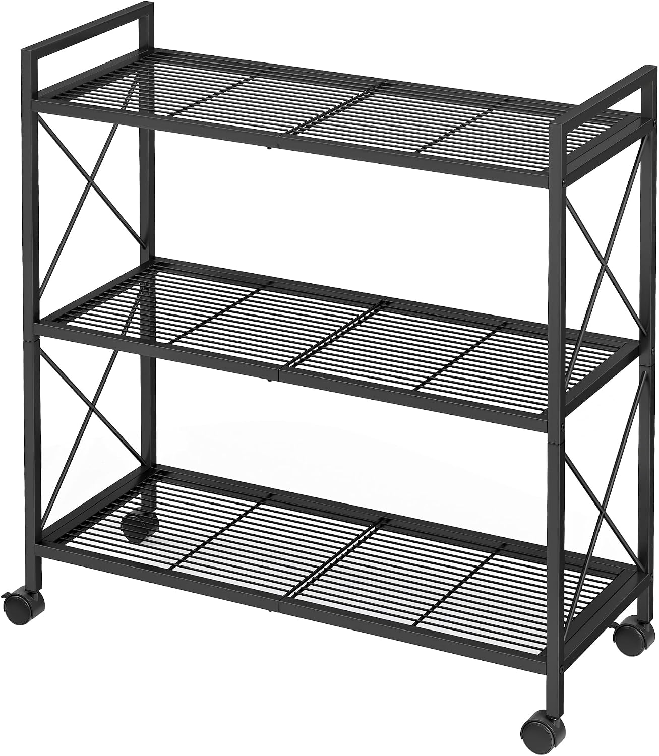 Estante metal 3 niveles con ruedas 31.5" estilo industrial