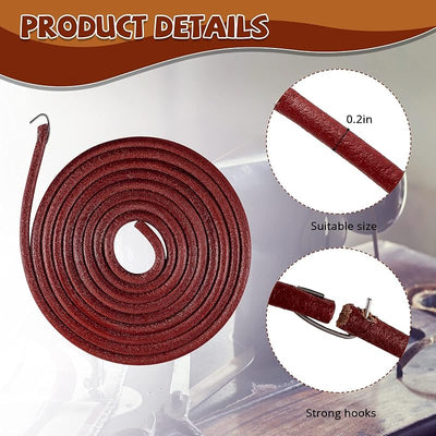 4 Pzas Cinturón Cuero para Máquina Coser 72x3/16pulg