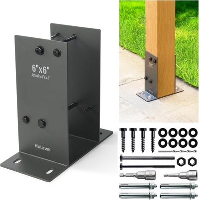 4 Bases poste acero inox 6x6 para barandilla terraza