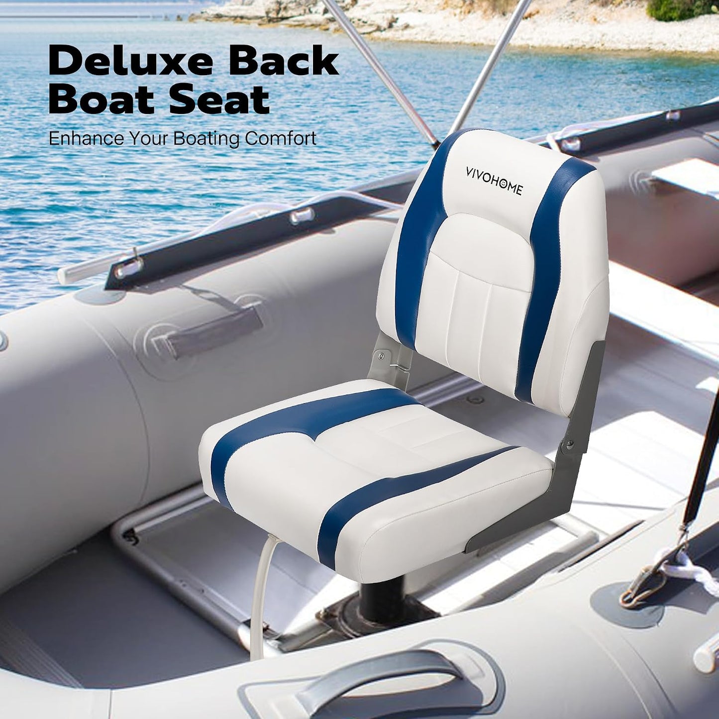 Asientos plegables para barco 2 sillas impermeables blanco