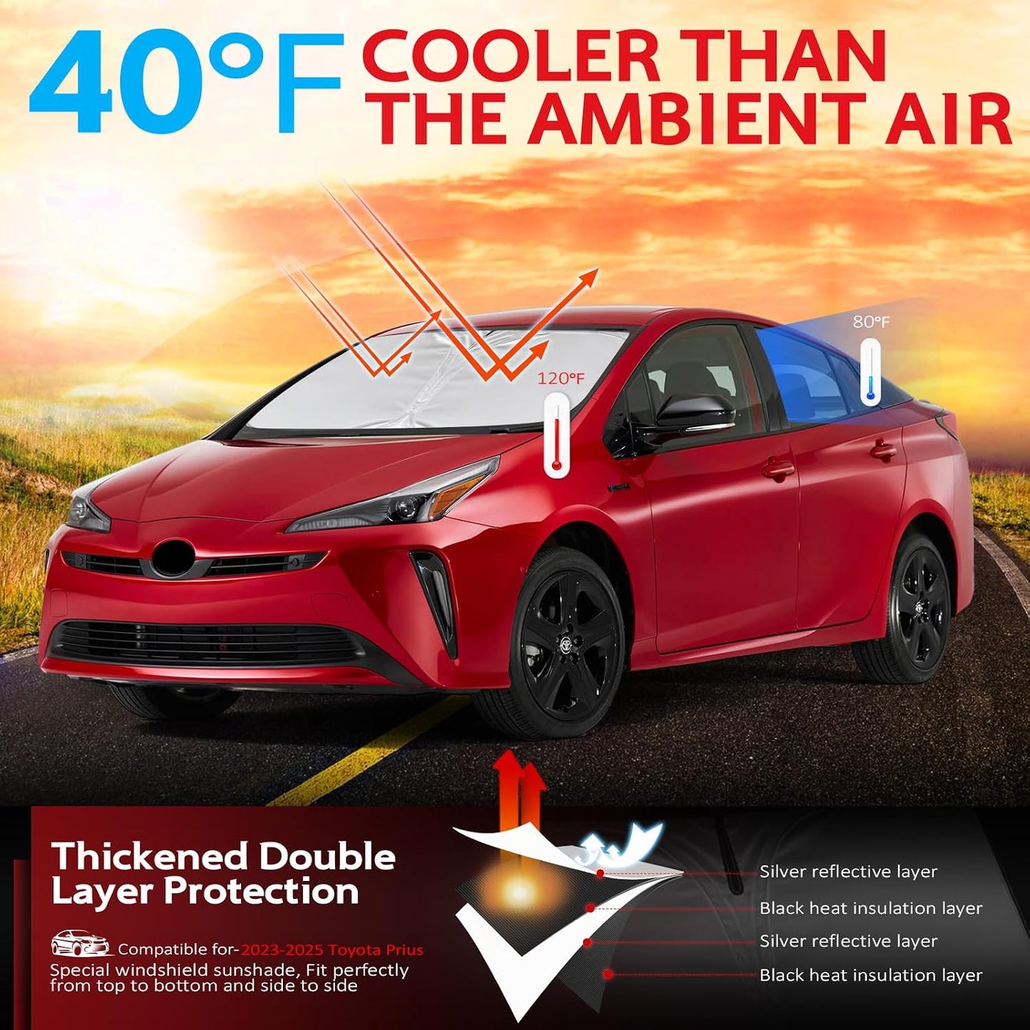 Parasol parabrisas Toyota Prius 23-26 plegable