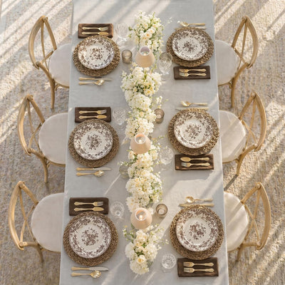 Mantel lino plateado para mesa 60x108pulg Fete
