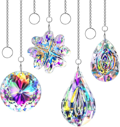 4 Pzas Atrapasoles Cristal Colgantes Decoración Hogar