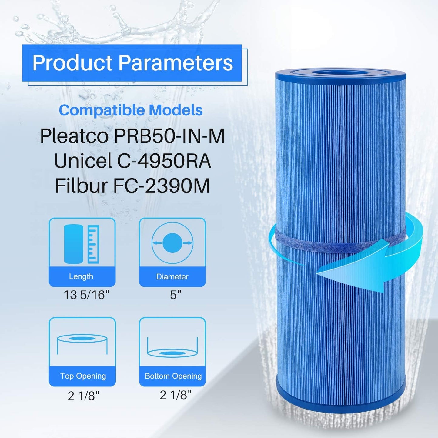 Filtro antimicrobiano spa repuesto para Pleatco Jacuzzi