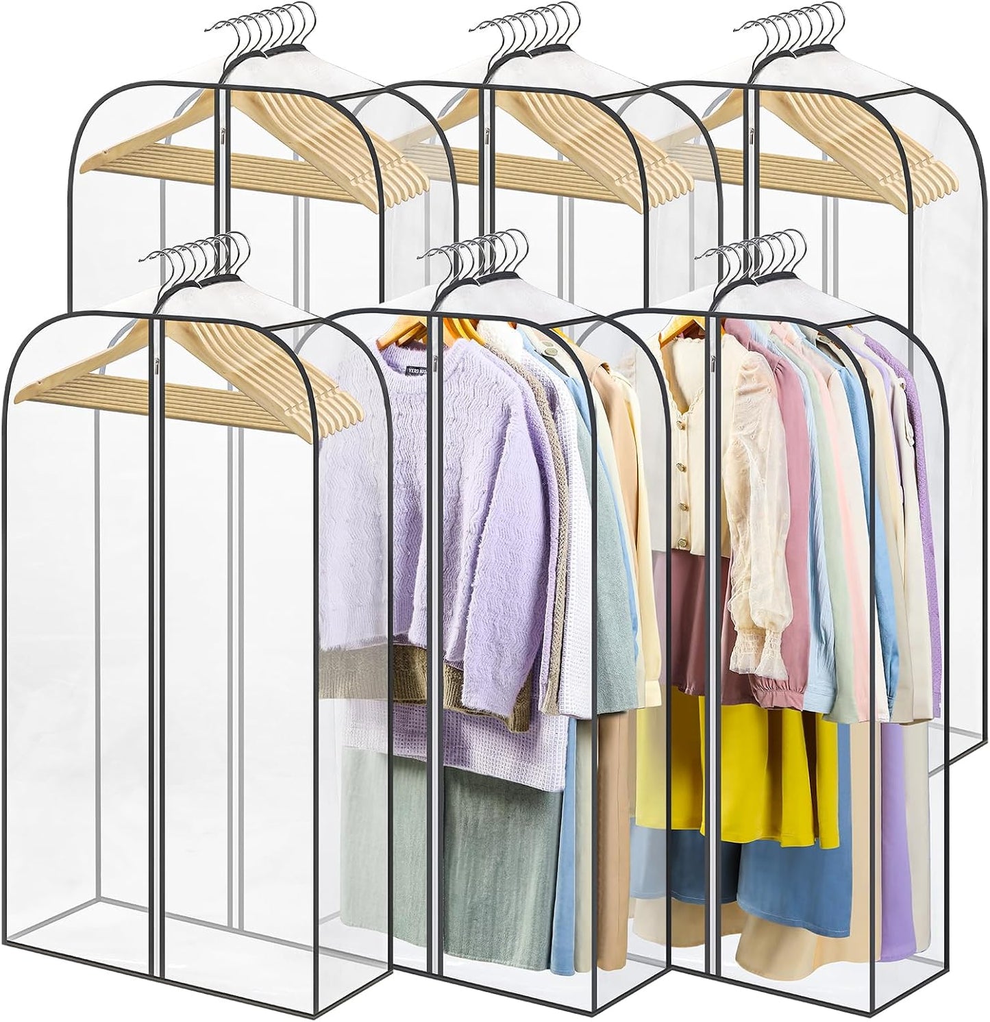 6 Bolsas Transparentes para Colgar Ropa 10pulg