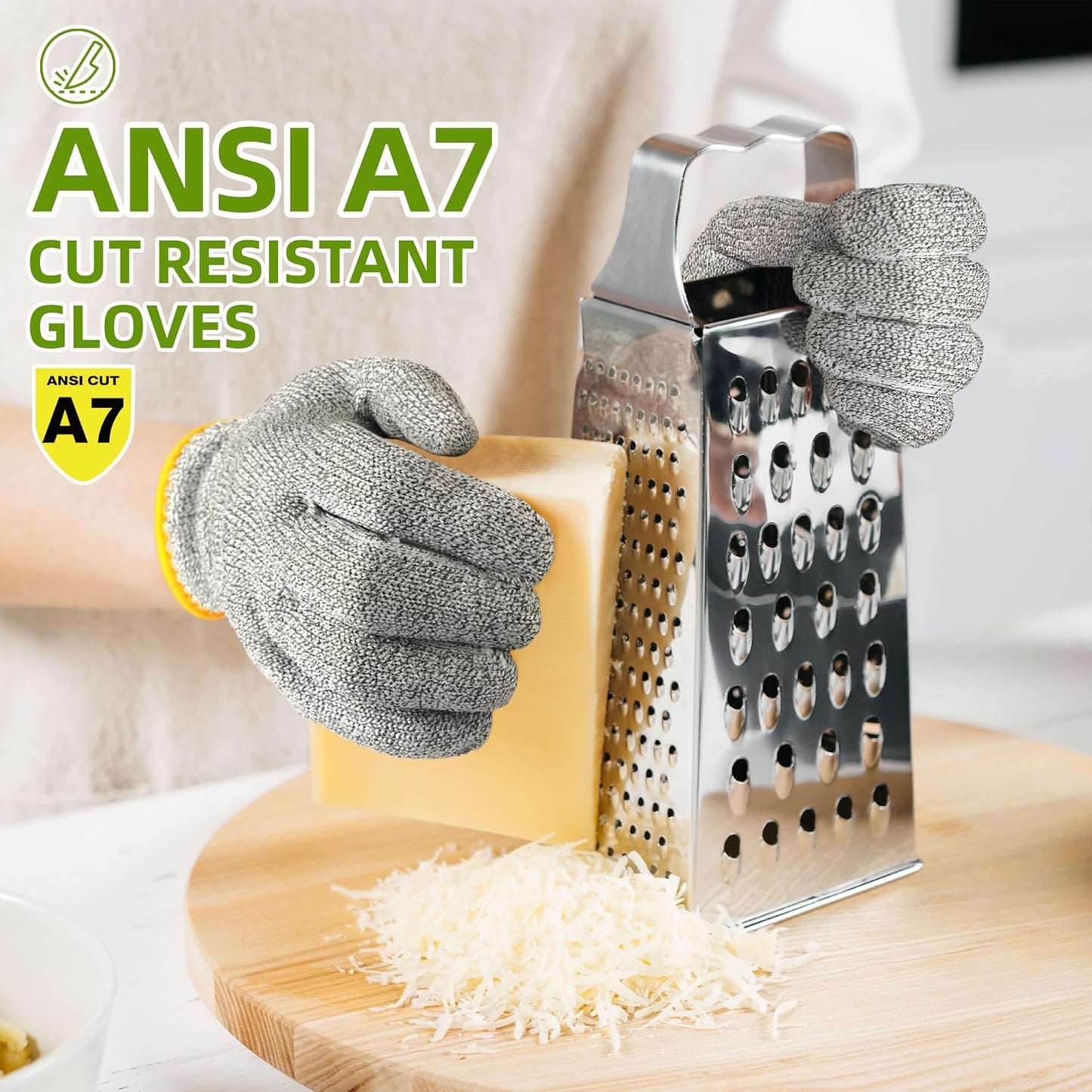 2 Pzas Guantes ANSI A7 Corte Alimenticio Chef Mandolina