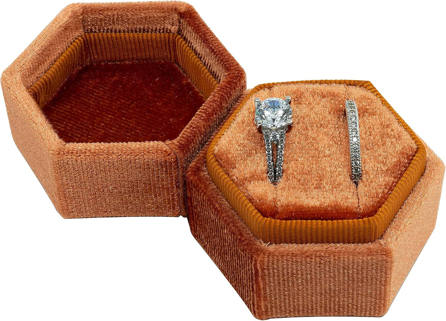 Caja anillo terciopelo bodas propuestas Sedona Copper