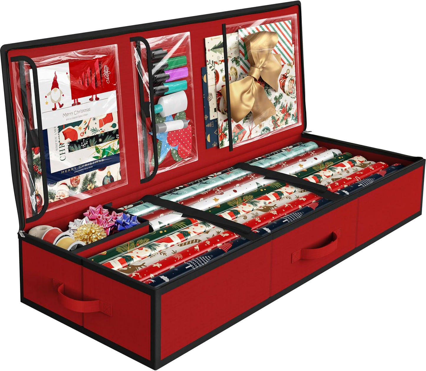 Organiz. papel regalo 41.5" 40 rollos con correas divisor