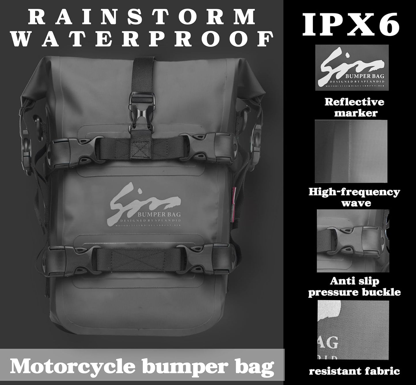 Bolsa impermeable sillín motocicleta multifuncional