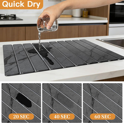Tapete secado platos piedra gris 24x16pulg