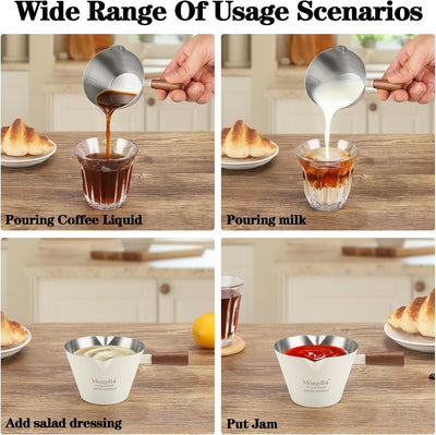 Taza Espresso Acero Inox Mango Madera 200ml Blanca