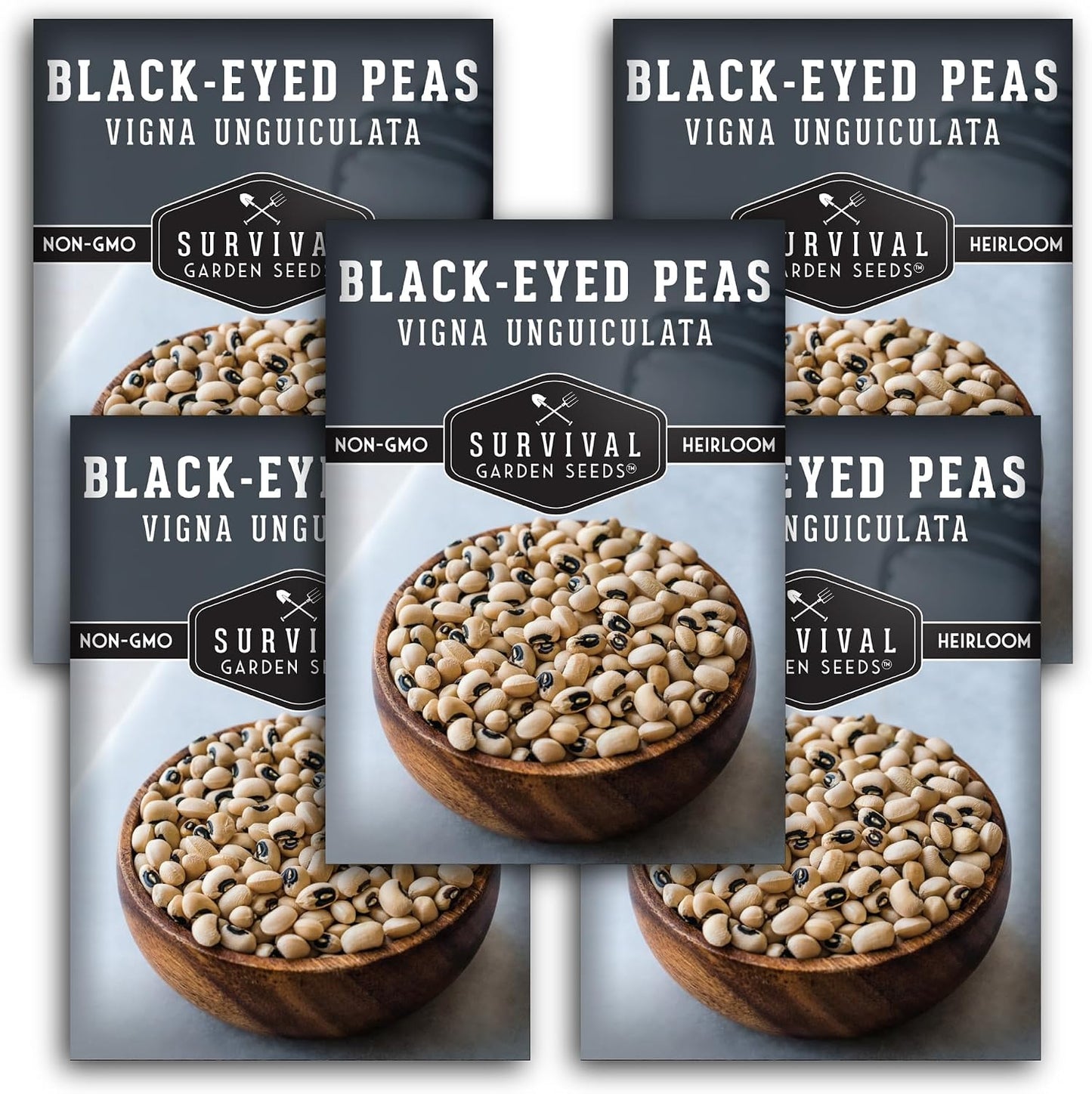 5 Pack Semillas Guisantes Ojos Negros con Instrucciones