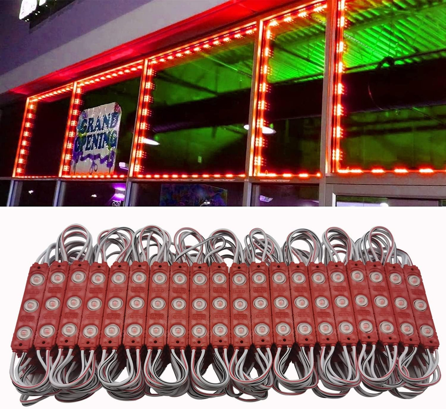 Luces LED rojas para escaparate 1.2W 12V impermeables