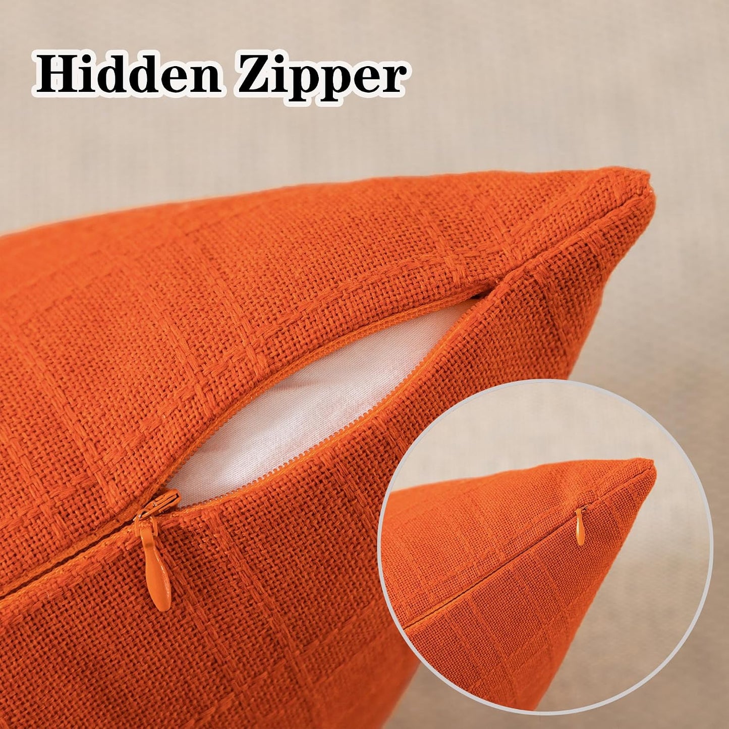 2 Pzas Fundas Cojín Impermeables Exteriores 12x20" Naranja