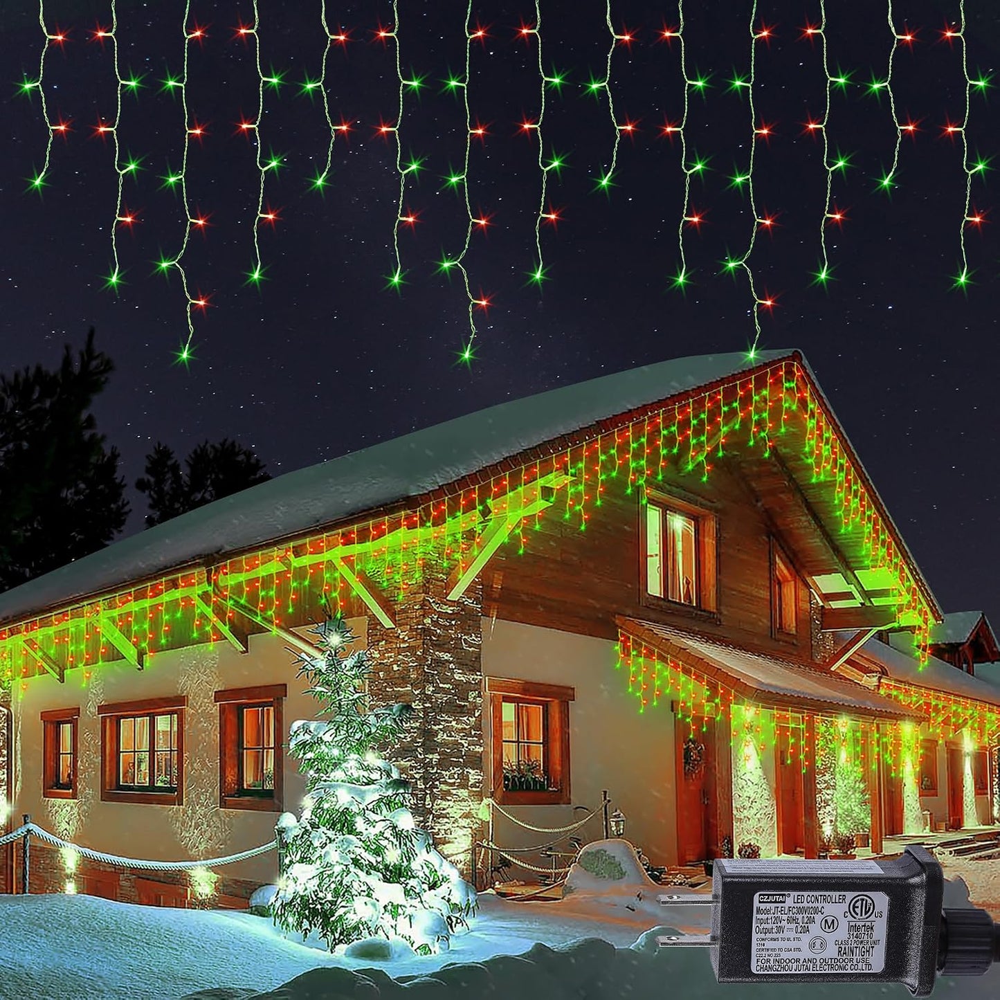 Luces LED Navidad 33pies 8modos impermeables para exteriores