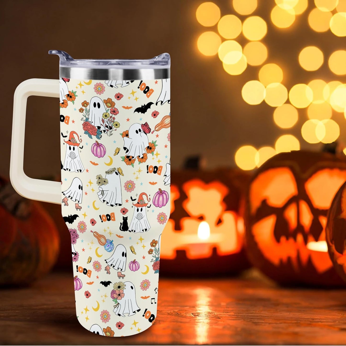 Vaso Halloween calabaza fantasma acero inox 40oz