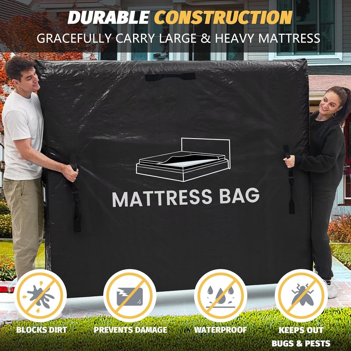 Bolsas colchón mudanza impermeable 8 asas cremallera