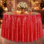 Mantel lentejuelas rojo brillante 90pulg para fiestas
