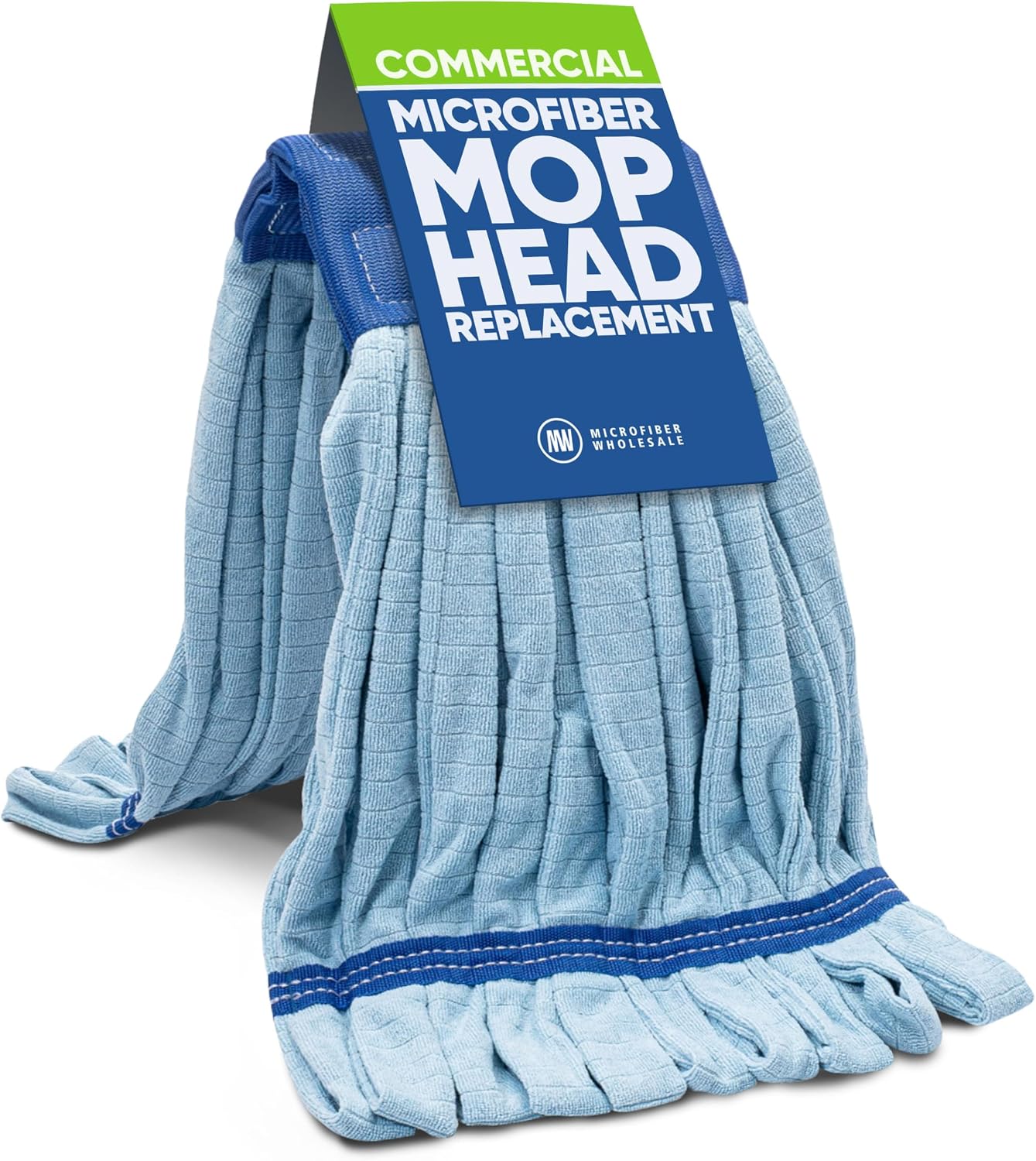 Cabezal mopa microfibra azul mediano 14oz lavable industrial