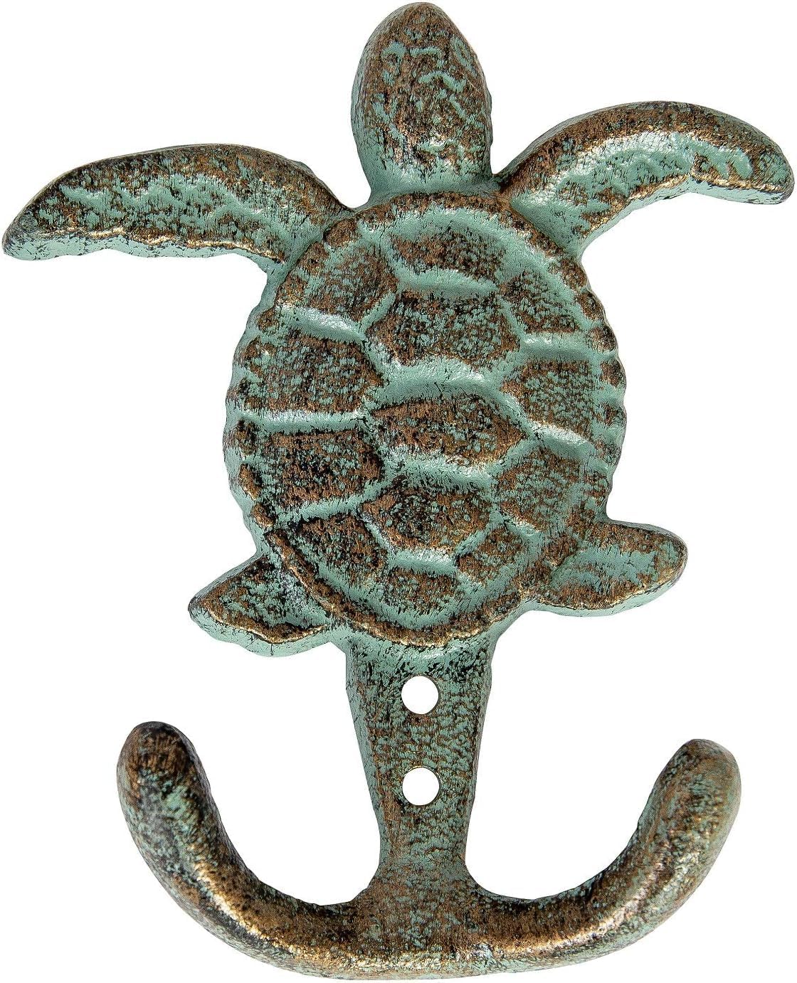 Gancho hierro fundido bronce verdigris decorativo