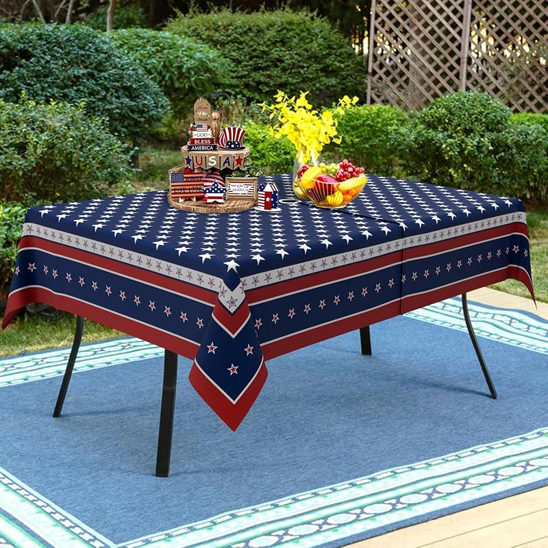 Mantel exterior 4 de Julio con agujero paraguas 60x84pulg