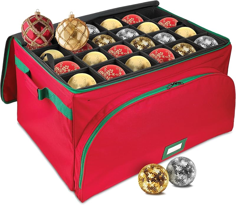 Contenedor navidad 72pzas tela duradera divisores ajustables