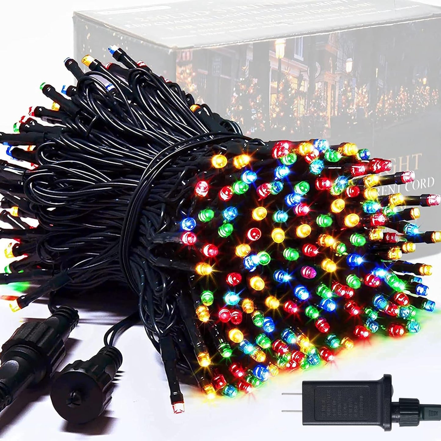 Luces navidad 250 LED 8 modos 91.5pies cable verde impermeables