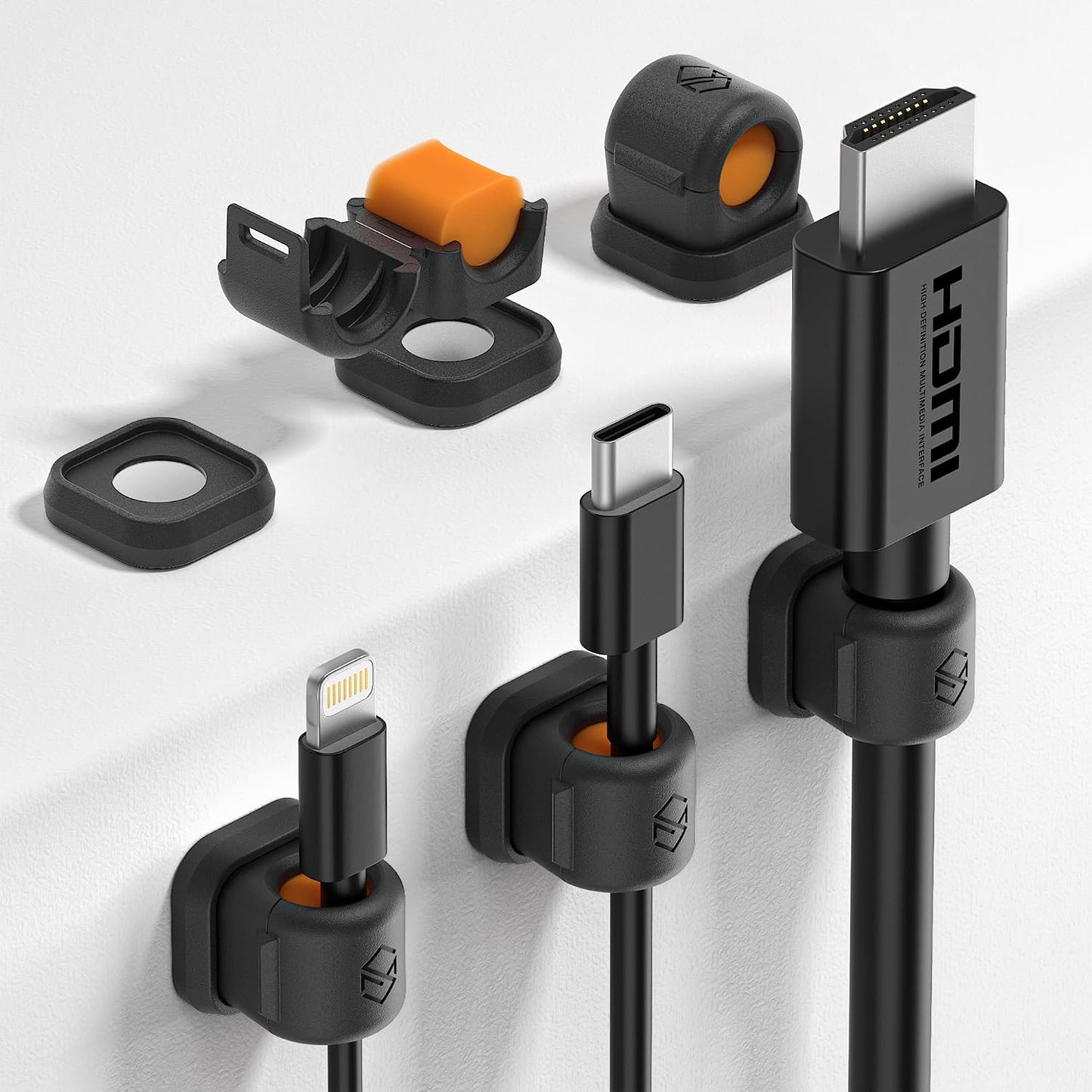 6 Clips Magnéticos para Cables Organiz. Escritorio y Auto