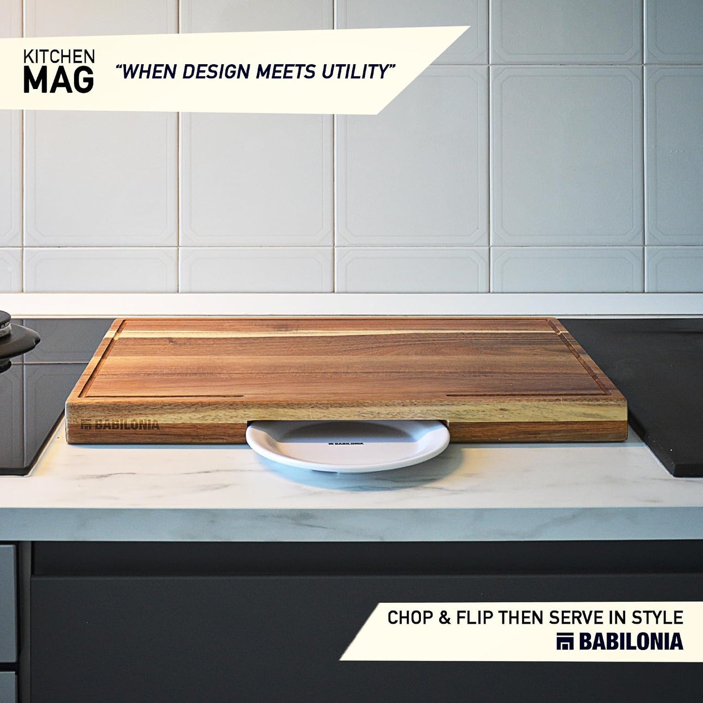 Tabla cortar XXL acacia 24x15pulg asas para carne queso