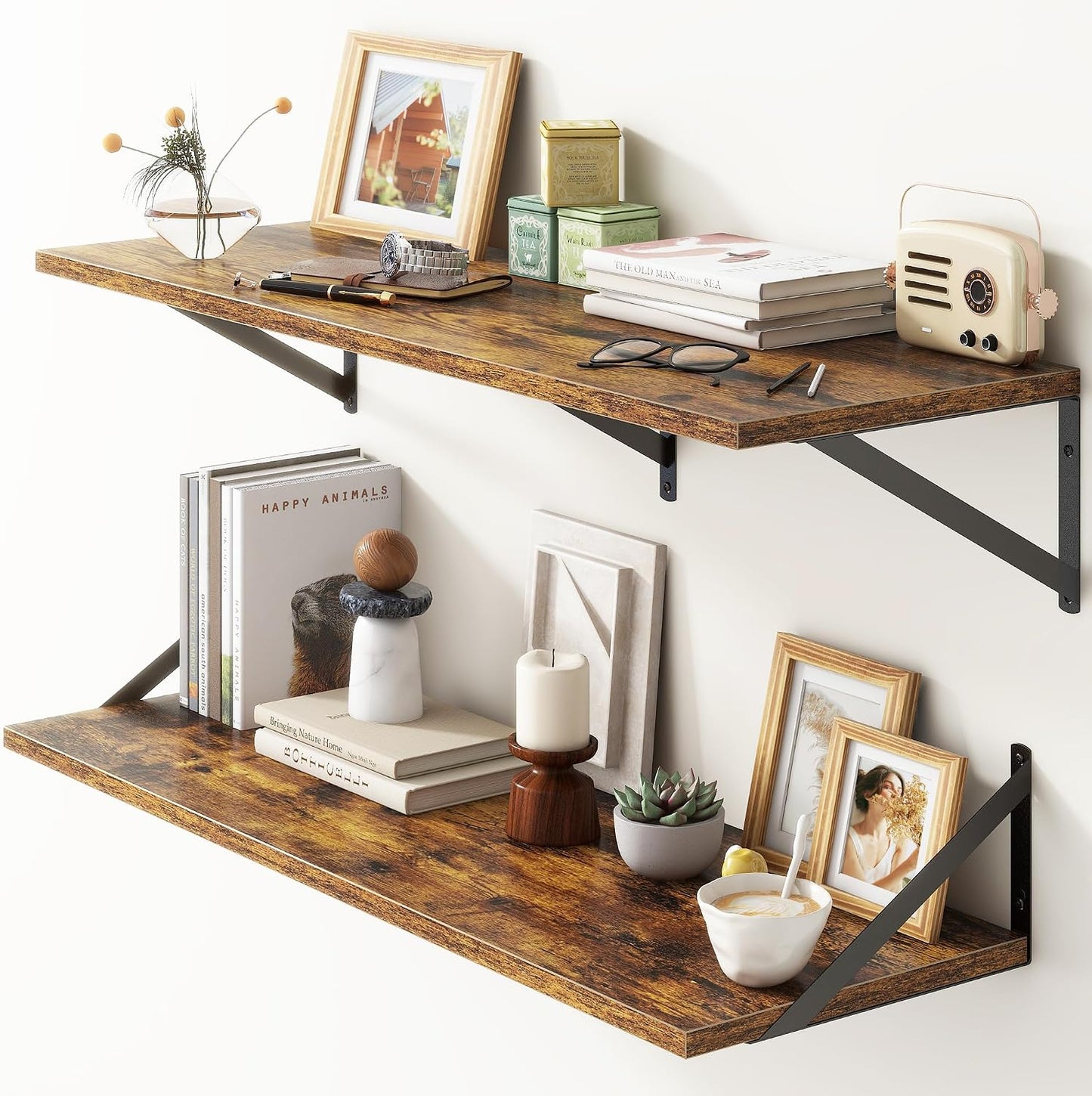 Estantes flotantes 36x12" para libros con soportes