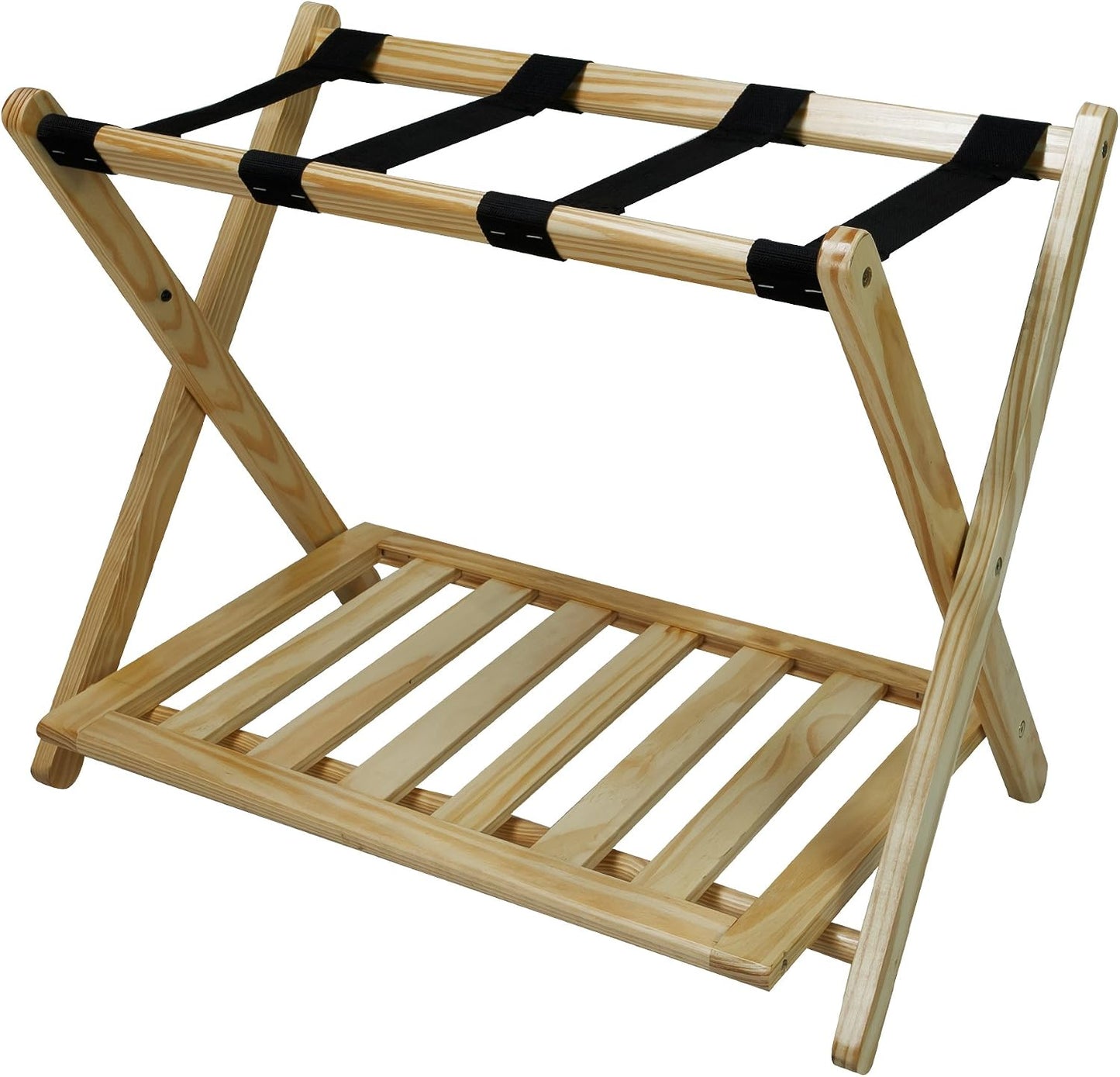 Estantería para equipaje madera maciza natural