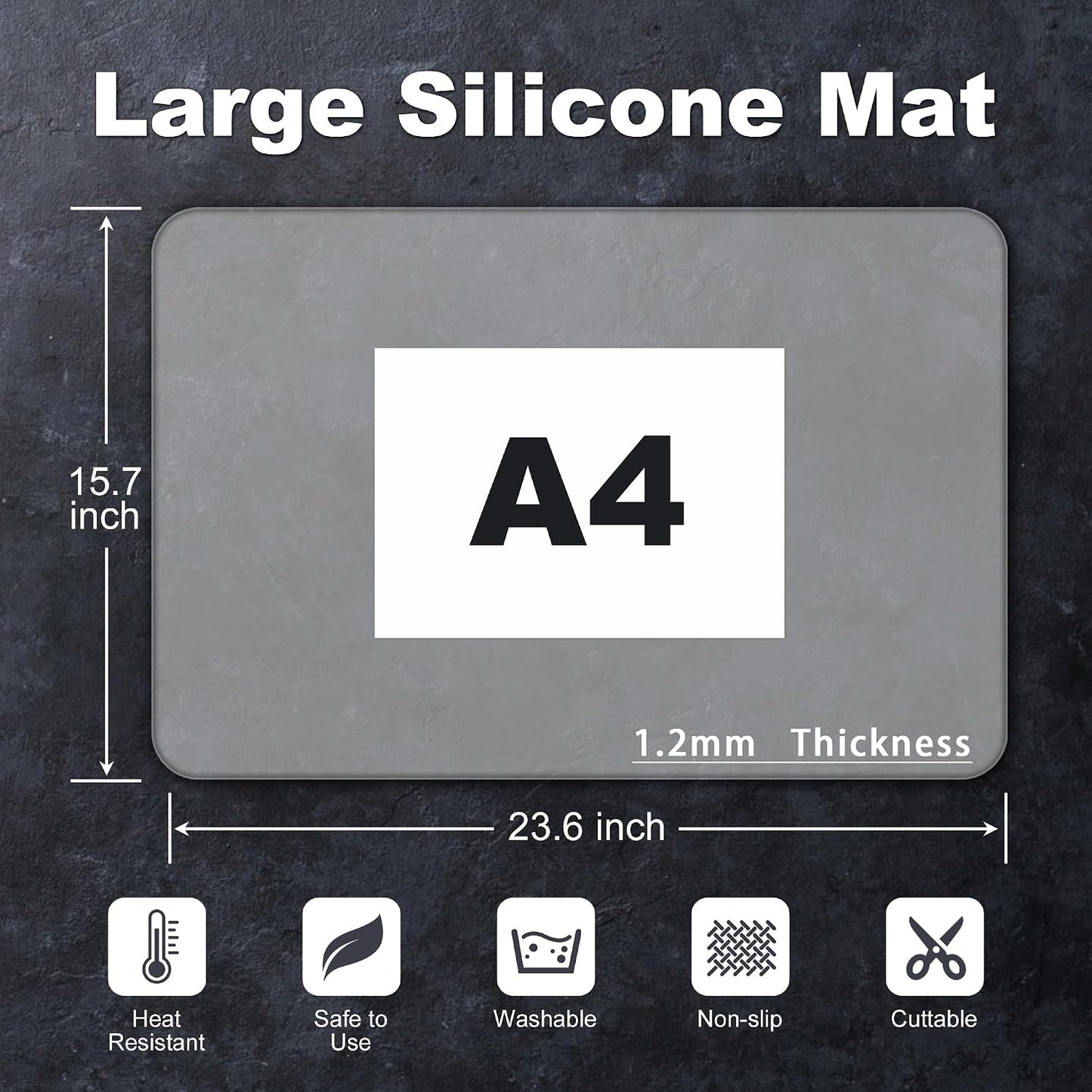Tapete silicona encimera cocina ajustable 23.6x15.7pulg 2uds