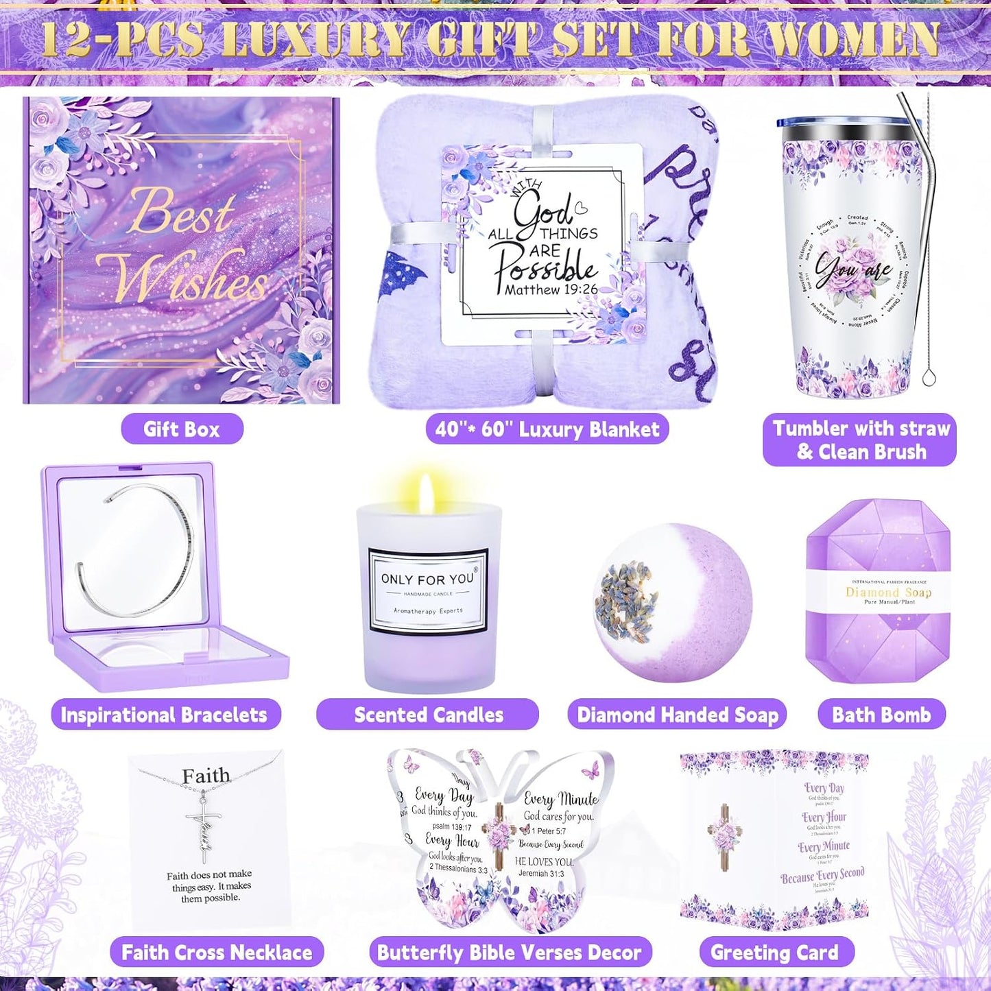 12 Pzas Regalos Religiosos para Mujer Fe