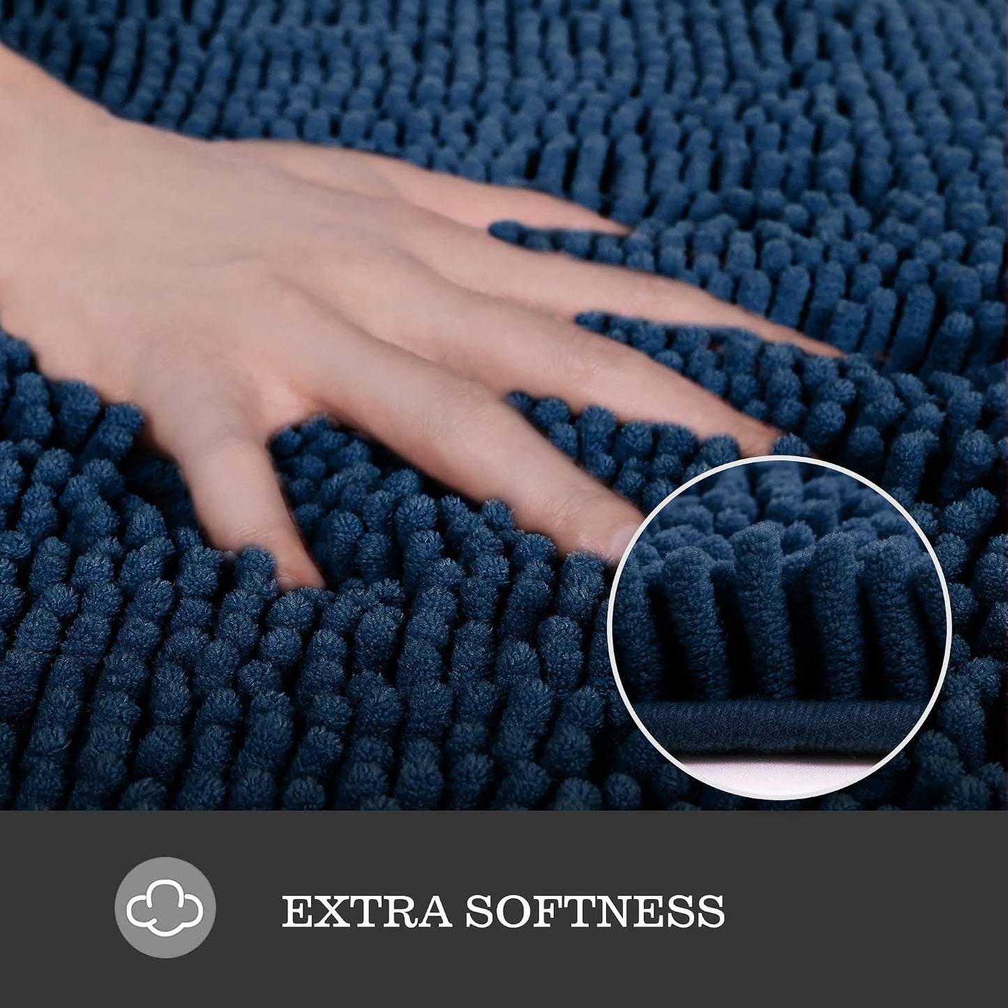Tapete baño felpilla antiderrap 24x36pulg azul