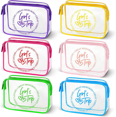 6 bolsas maquillaje transparente con cremallera PVC impermeable