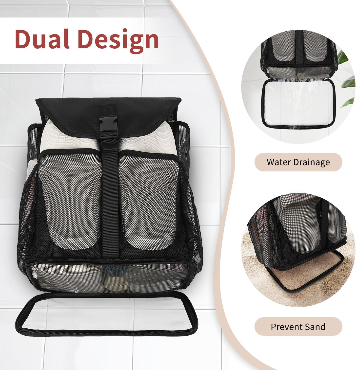 Organiz. ducha malla colgante para dormitorio universitario